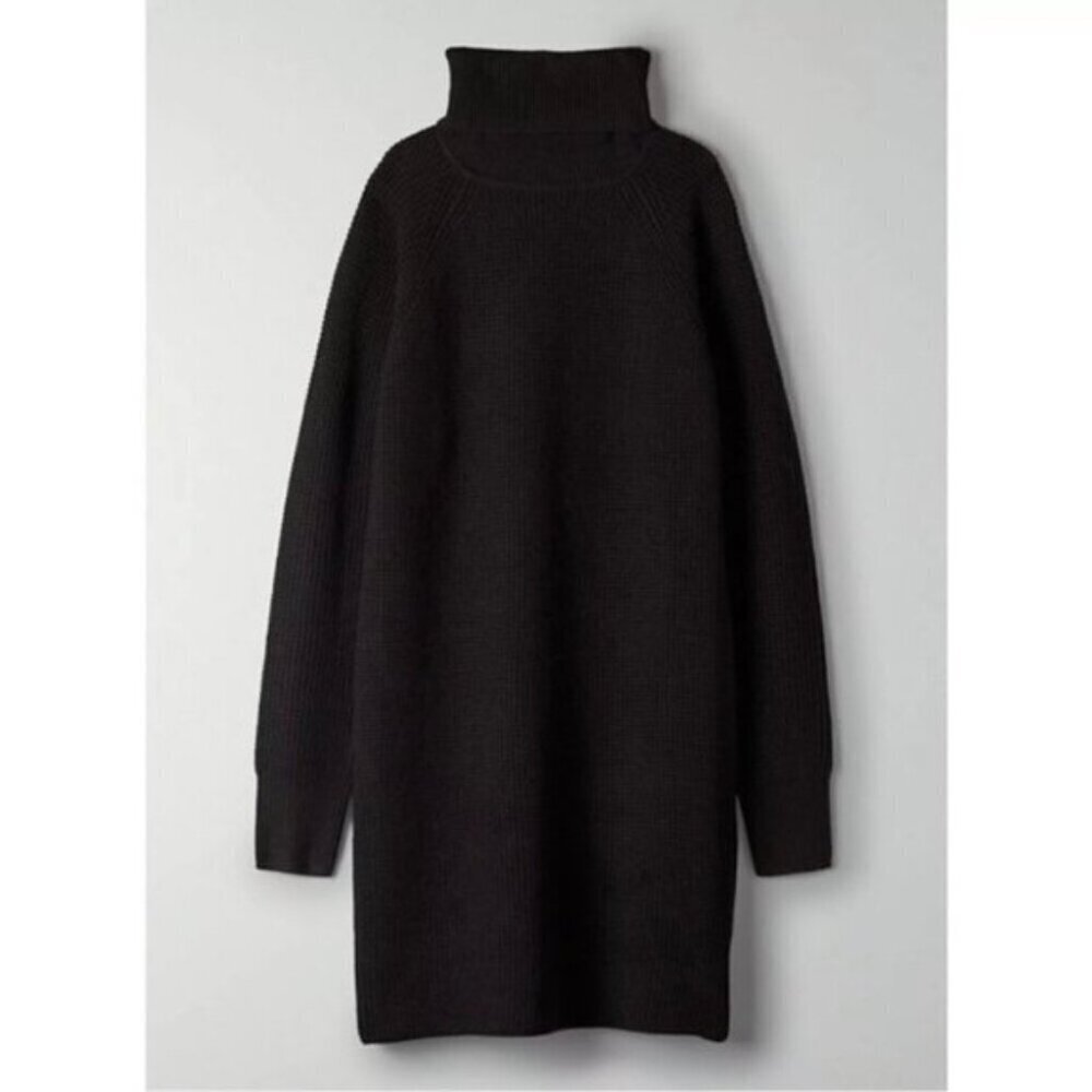 Aritzia Wilfred Free Merino Wool New Bianca Dress Black Size Small